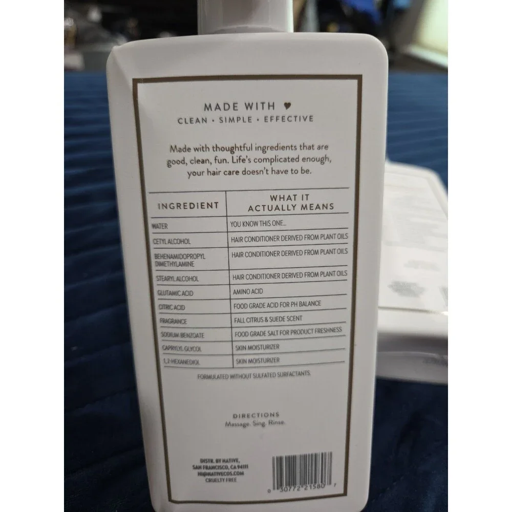 Set Of 2 Native Fall Citrus & Suede Hair Conditioner 16.5 FL oz NEW HB 10